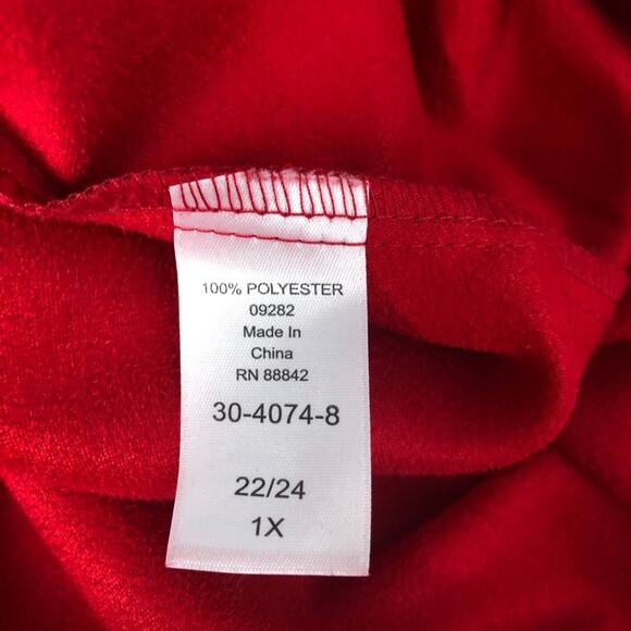 Woman Within Button Front Shirt Womens 1X Relaxed Holiday Christmas Party Event - Picture 9 of 10